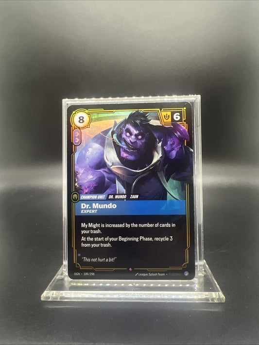 Rifbound Origins Dr. Mundo Expert Rare Foil 109/298 - NEAR MINT