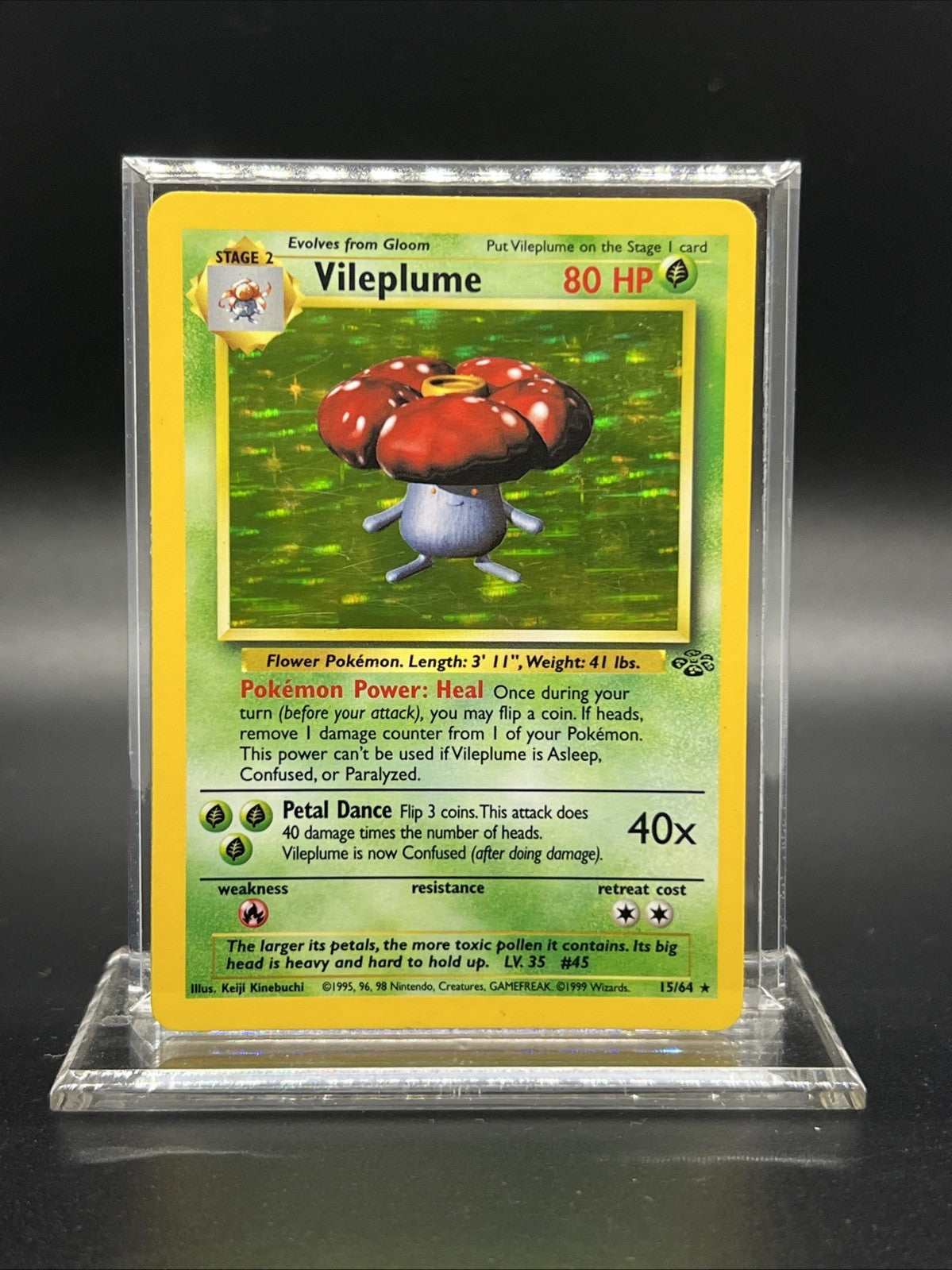 Pokemon Vileplume 15/64 – Jungle – Holo Rare – Heavy Play