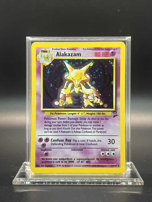 Alakazam 001/130 – Base Set 2 – Holo Rare – Light Play - Pokemon