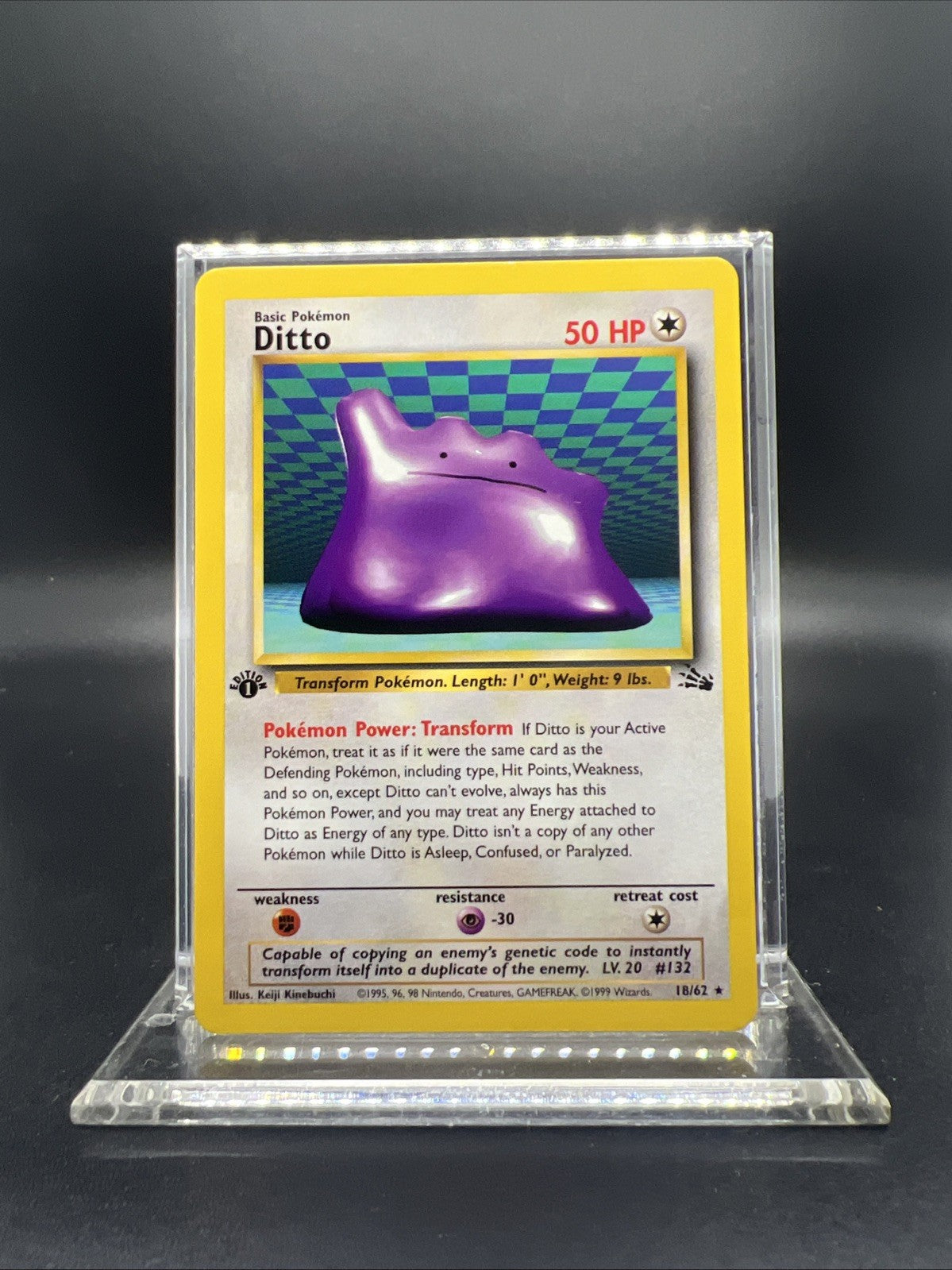 Pokemon Ditto 1st Edition 18/62 Fossil Rare Non Holo - MOD PLAY