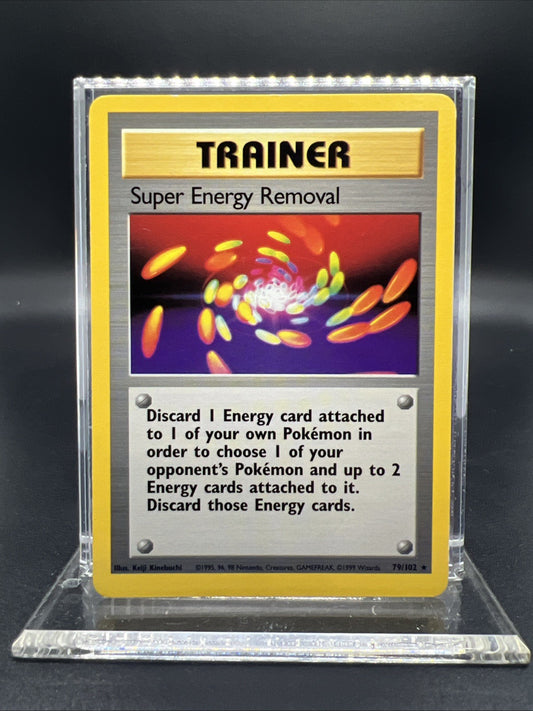 Pokemon Super Energy Removal 079/102 Base Set Rare Non Holo -LIGHT PLAY