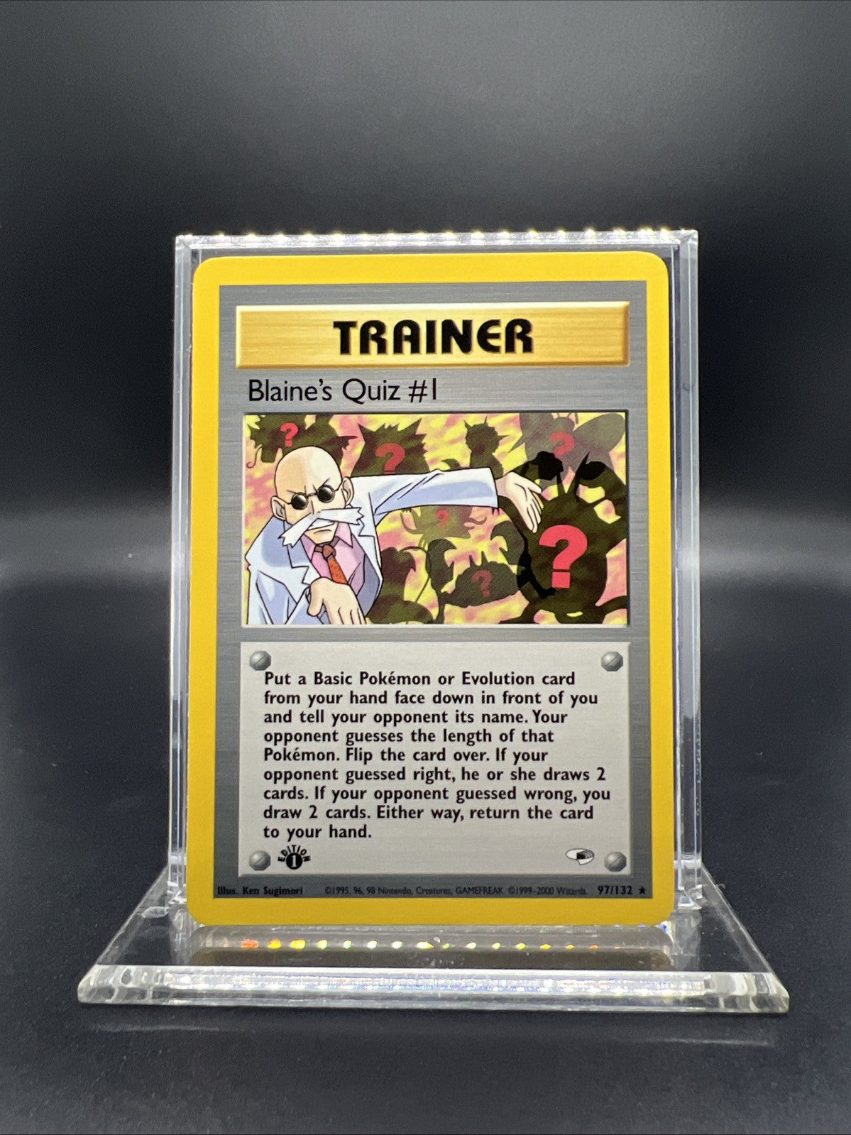Pokemon Blaine's Quiz #1 1st Edition 097/132 Gym Heroes Rare - MOD PLAY