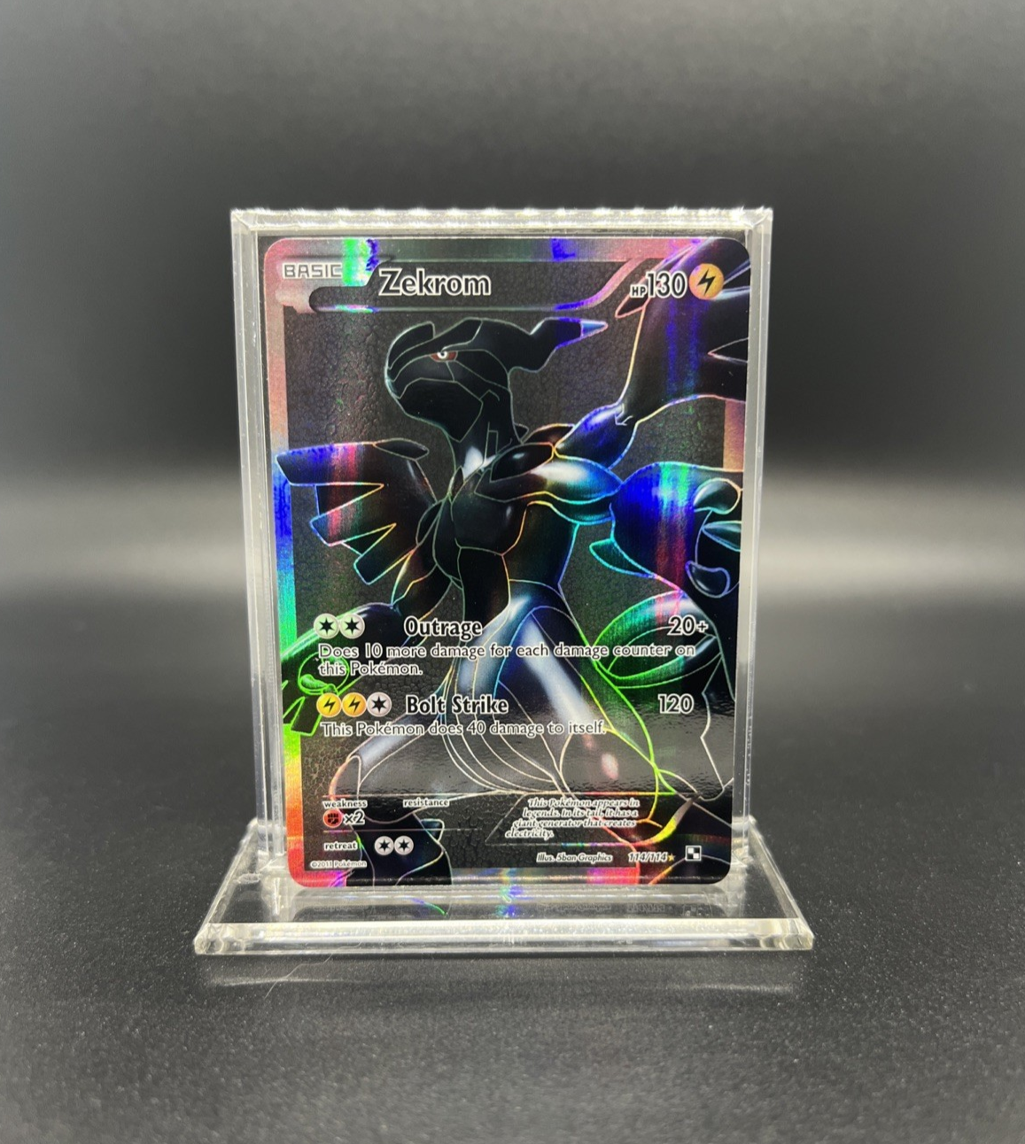 Pokemon Zekrom 114/114 Full Art Black & White Holo - NEAR MINT