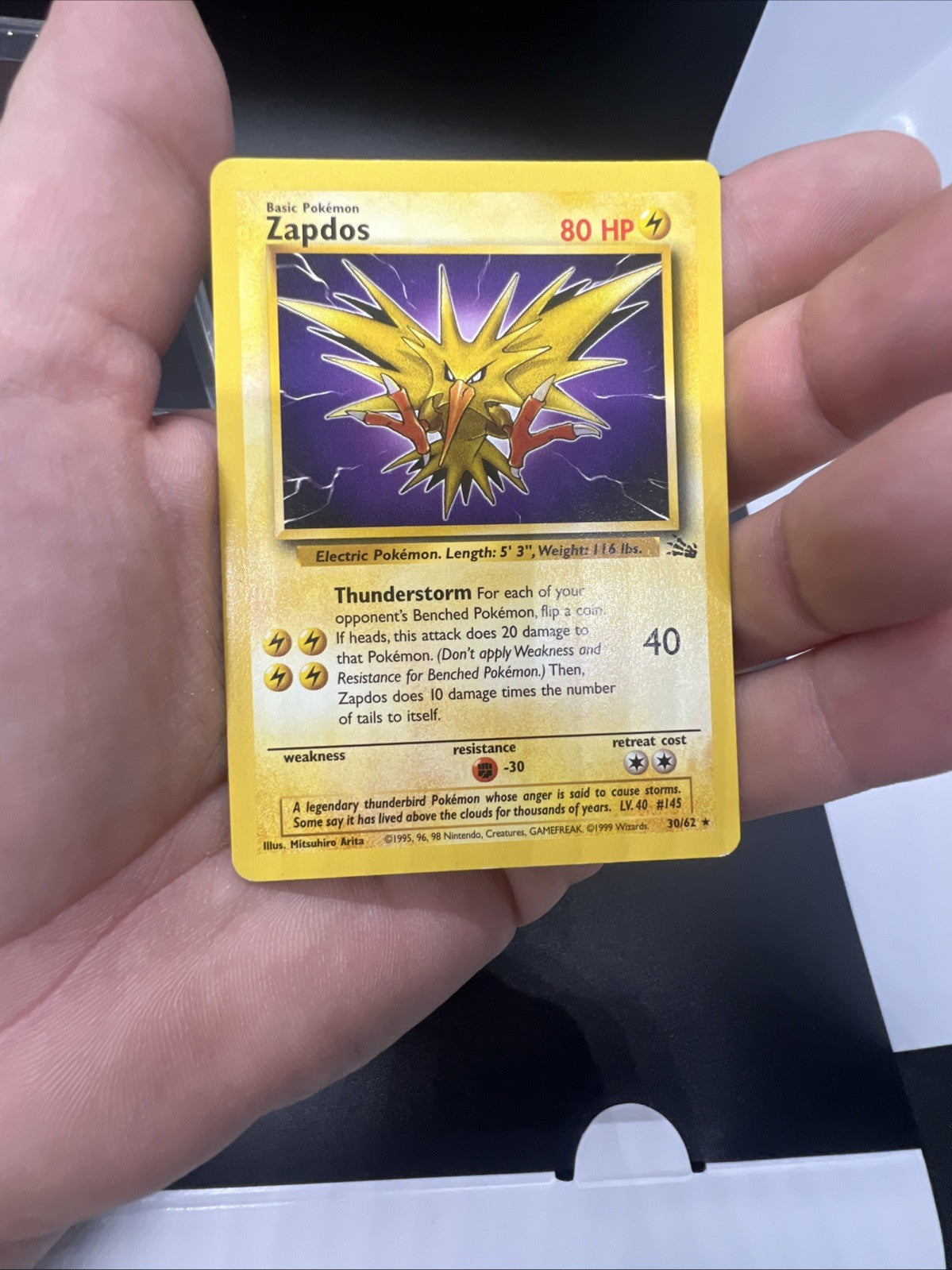 Zapdos 30/62 Fossil Non Holo MOD PLAY Pokemon (B)