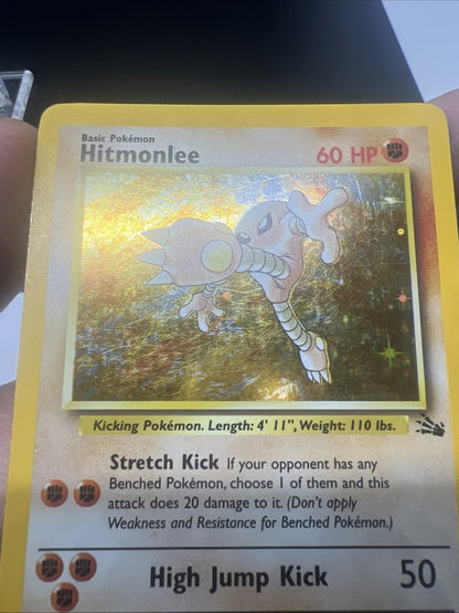 Pokemon Hitmonlee 7/62 Fossil Holo - LIGHT PLAY