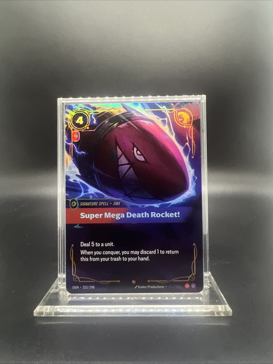 Riftbound Origins Super Mega Death Rocket! Signature Spell 252/298 - NEAR MINT