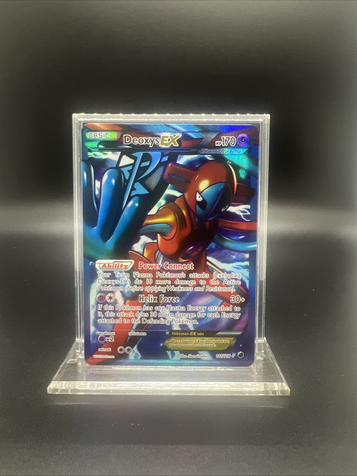 Pokemon Deoxys EX (Team Plasma) (Full Art) 111/116 Plasma Freeze - LIGHT PLAY