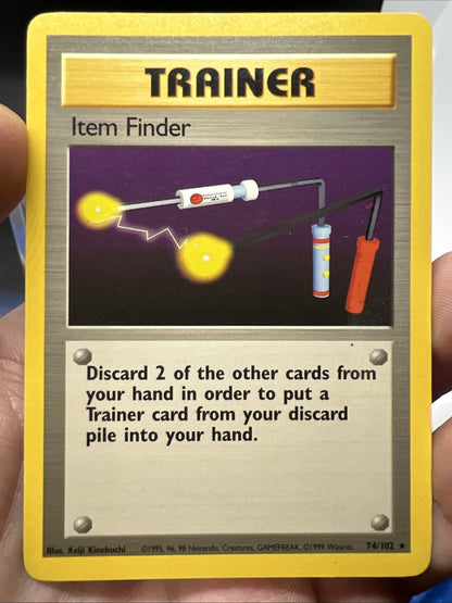 Pokemon Item Finder 074/102 Base Set Rare Non Holo - LIGHT PLAY