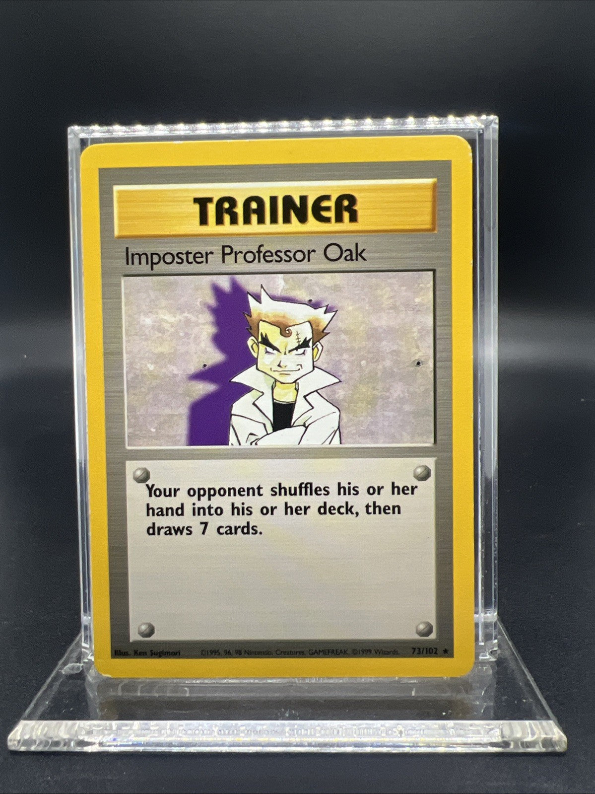 Pokemon Imposter Professor Oak 073/102 Base Set Rare Non Holo - MOD PLAY