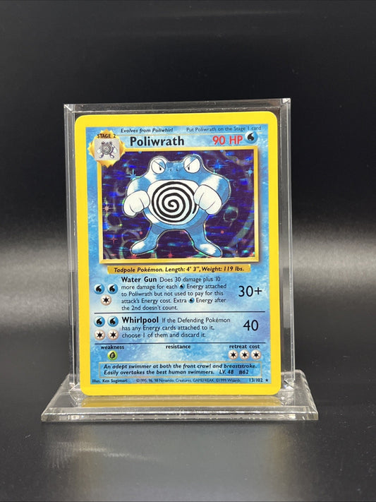 Pokemon Poliwrath 013/102 Base Set Holo - HEAVY PLAY