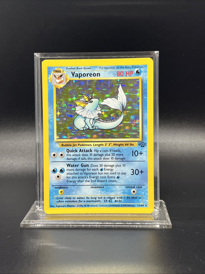 Pokemon Vaporeon 12/64 Jungle Holo - HEAVY PLAY (C)