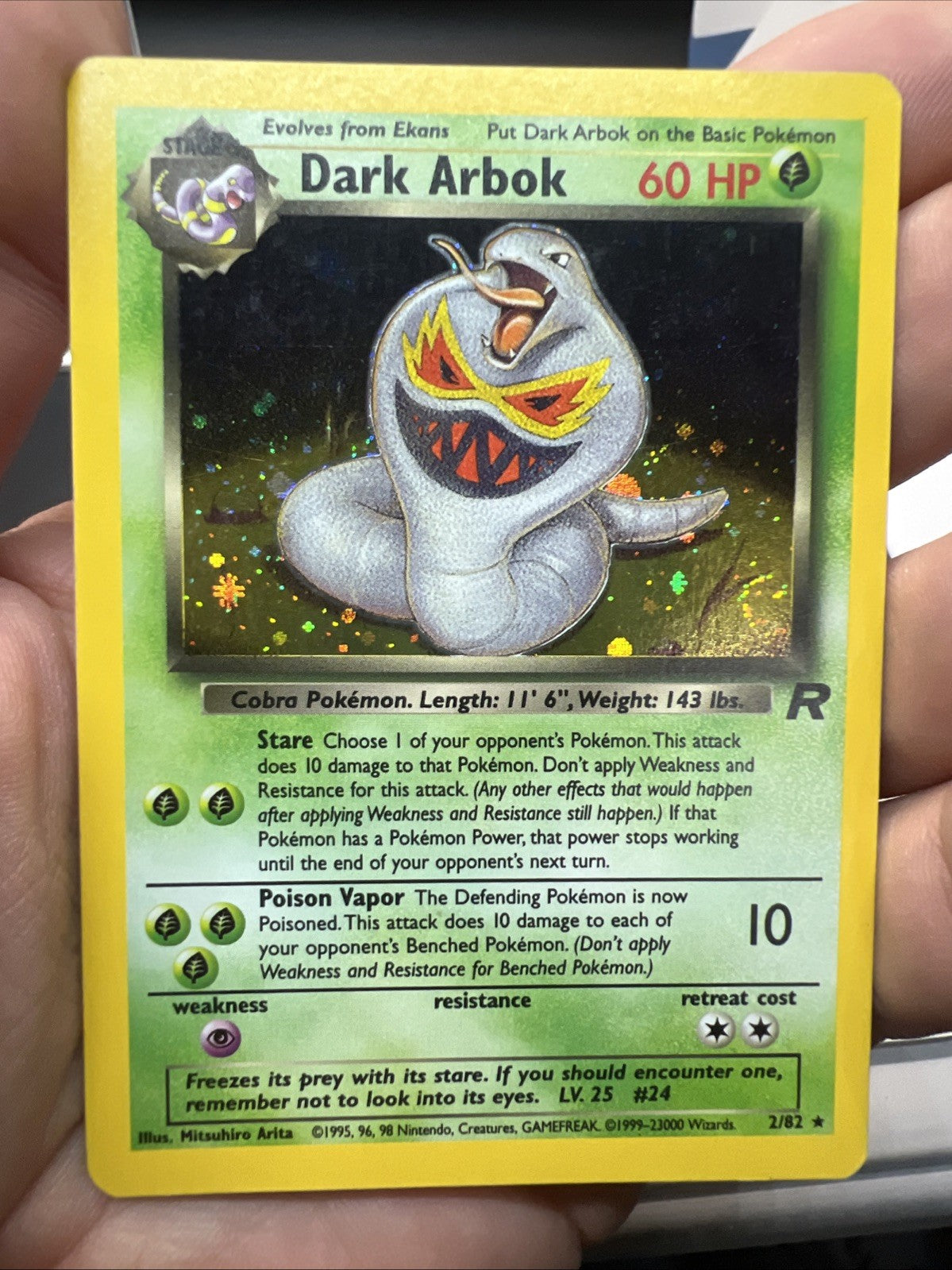 Dark Arbok 2/82 – Team Rocket – Holo Rare – Light Play - Pokemon