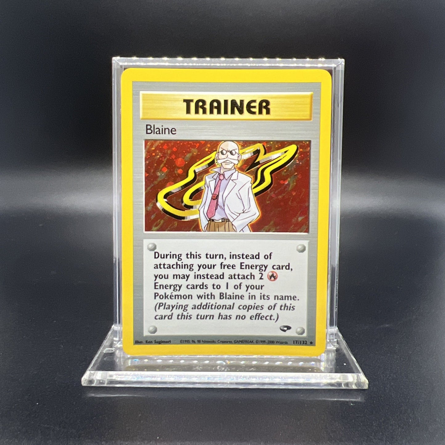Pokemon Blaine 17/132 Gym Challenge Holo - LIGHT PLAY