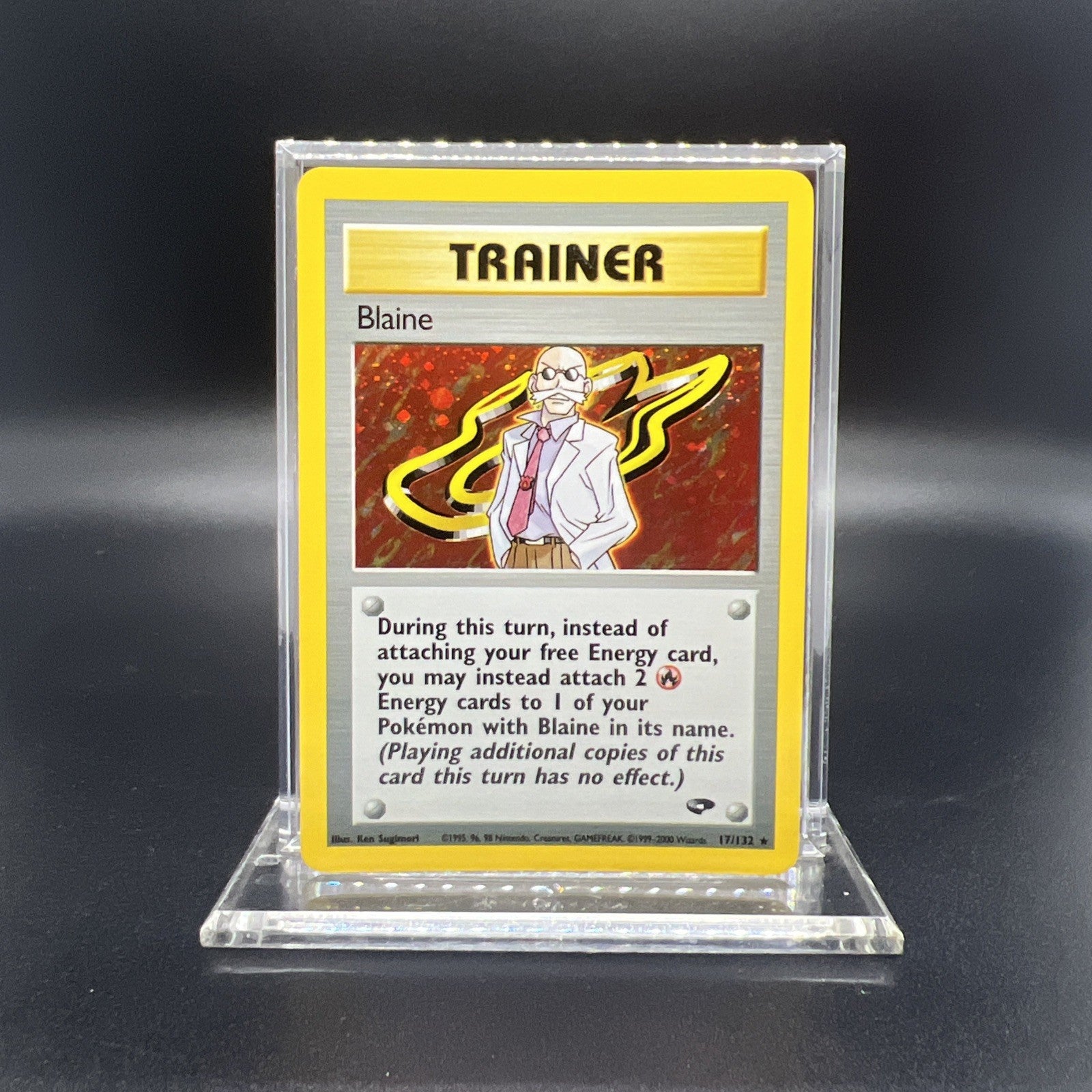 Pokemon Blaine 17/132 Gym Challenge Holo - LIGHT PLAY