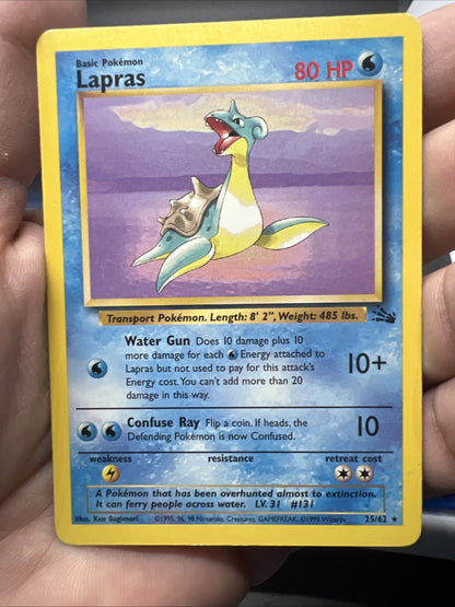 Pokemon Lapras 25/62 Fossil Rare Non Holo - MOD PLAY
