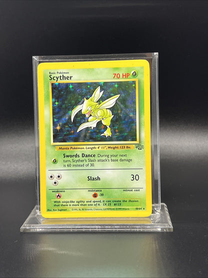 Pokemon Scyther 10/64 Jungle Holo - HEAVY PLAY