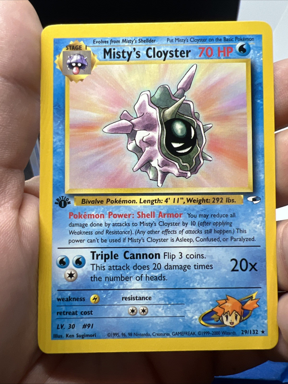 Pokemon Misty's Cloyster 1st Edition 029/132 Gym Heroes Rare - MOD PLAY