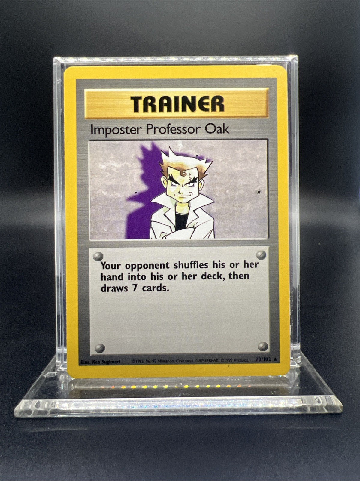 Pokemon Imposter Professor Oak 073/102 Base Set Rare Non Holo - NEAR MINT