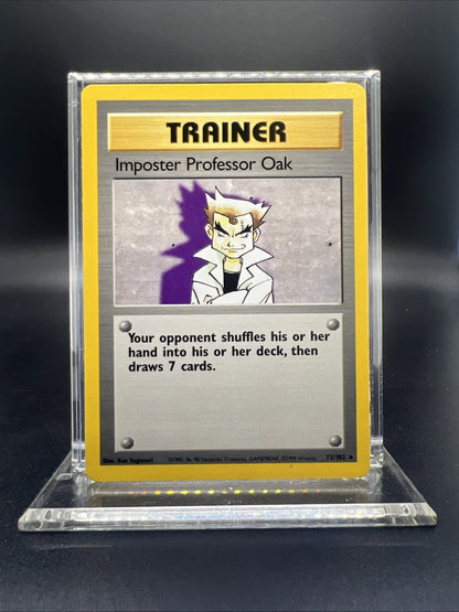 Pokemon Imposter Professor Oak 073/102 Base Set Rare Non Holo - NEAR MINT
