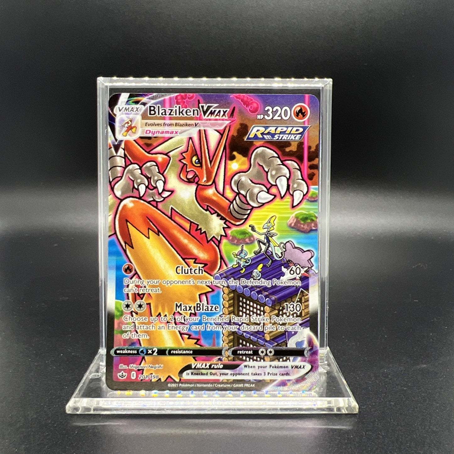 Pokemon Blaziken VMAX 201/198 Sword & Shield Chilling Reign - NEAR MINT