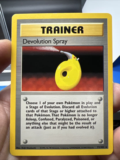 Pokemon Devolution Spray 072/102 Base Set Rare Non Holo - LIGHT PLAY