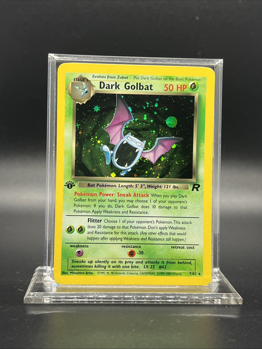Dark Golbat 1st Edition 7/82 – Team Rocket – Holo Rare – Light Play - Pokemon