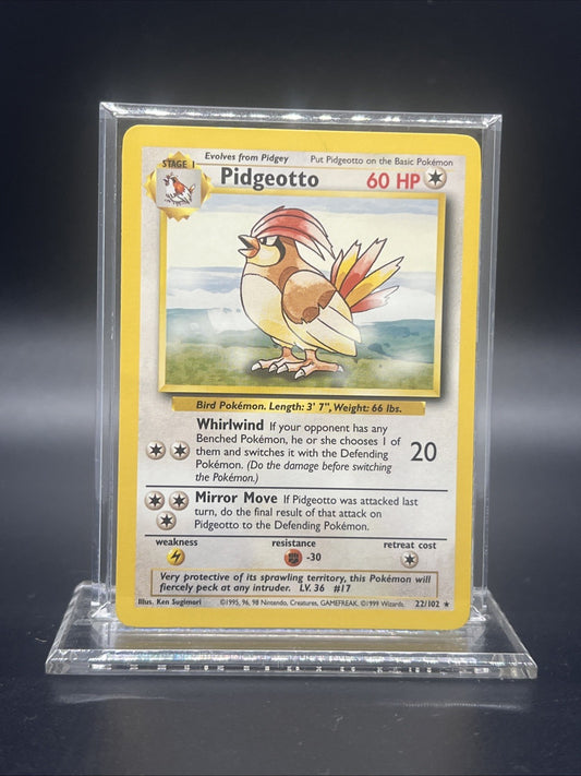 Pokémon Pidgeotto 022/102 – Base Set – Non Holo – Moderate Play