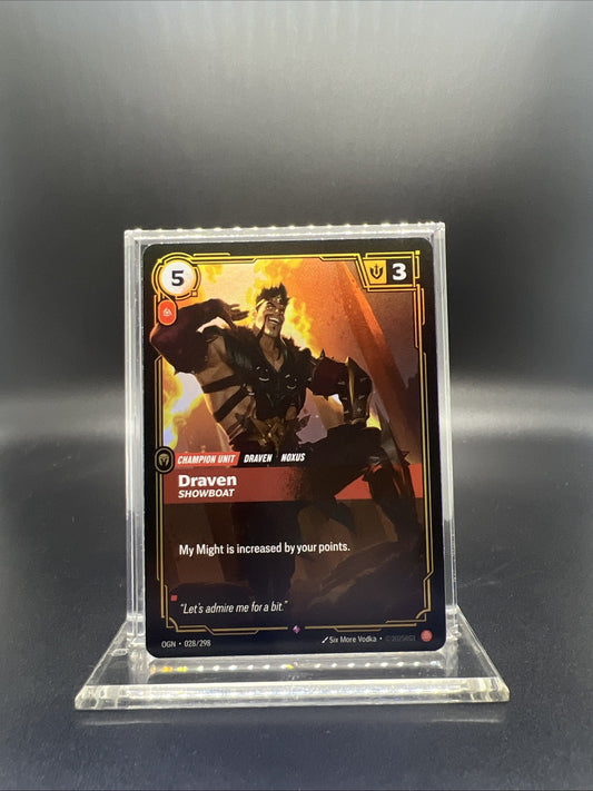 Riftbound Origins Draven Showboat Rare Foil 028/298 - NEAR MINT