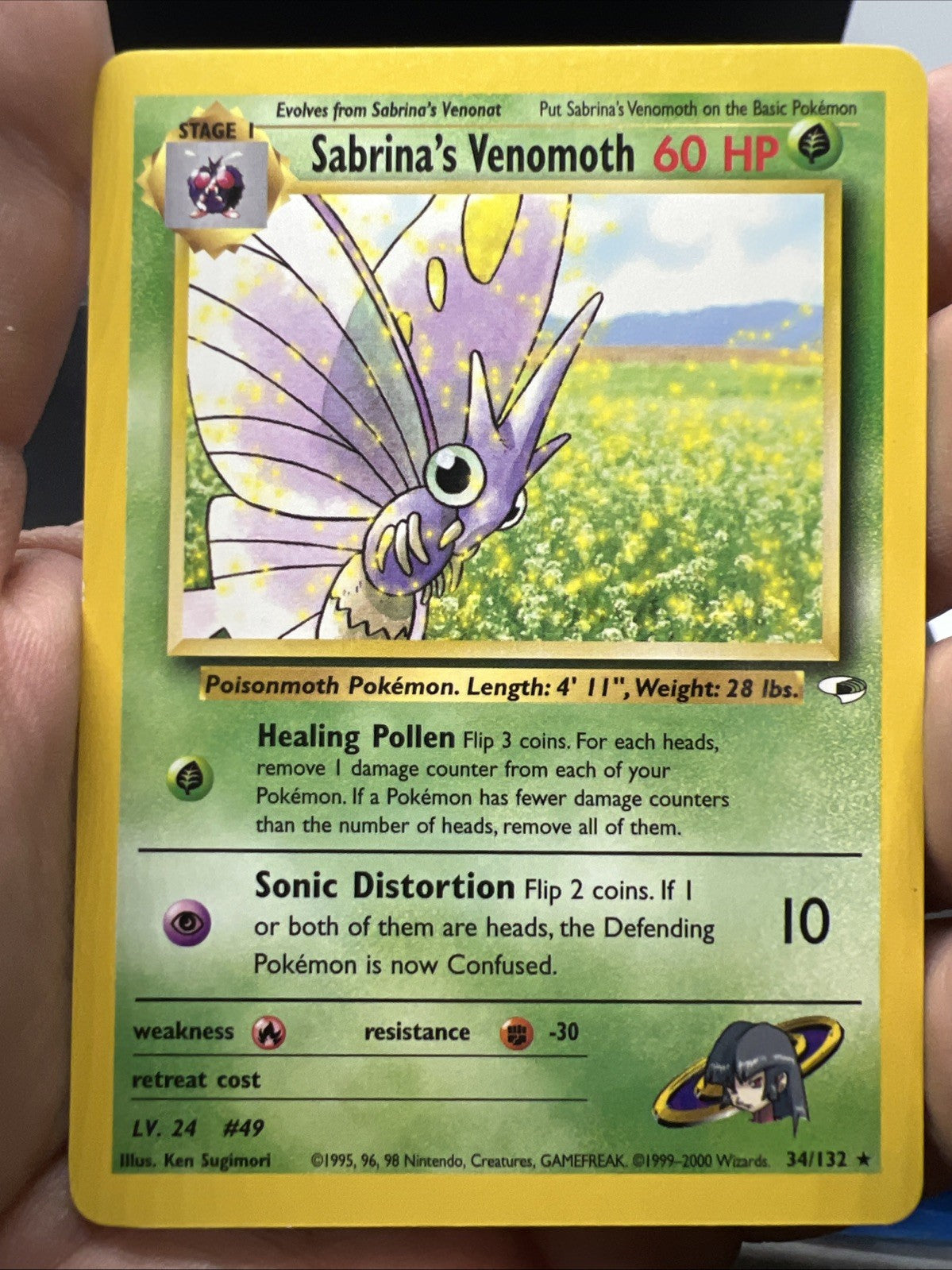 Pokemon Sabrina's Venomoth 034/132 Gym Heroes Rare - MOD PLAY