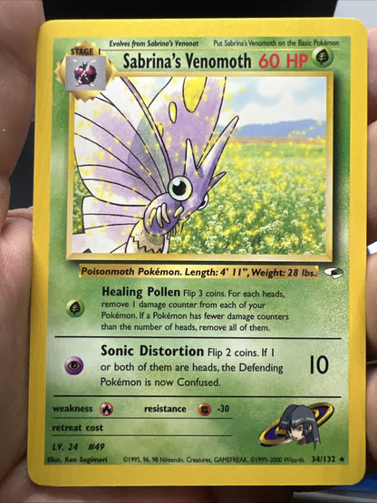 Pokemon Sabrina's Venomoth 034/132 Gym Heroes Rare - MOD PLAY