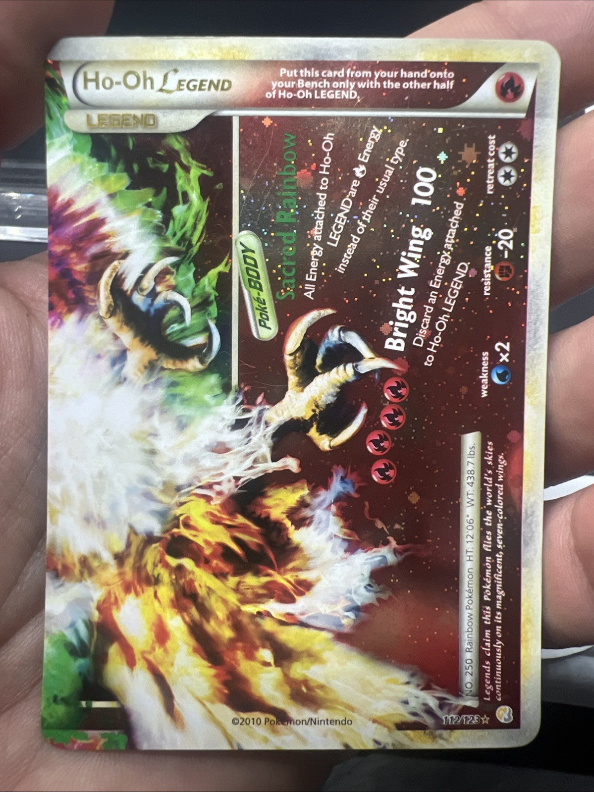 Pokemon Ho-Oh Legend (Bottom) 112/123 Heartgold & Soulsilver Holo - LIGHT PLAY