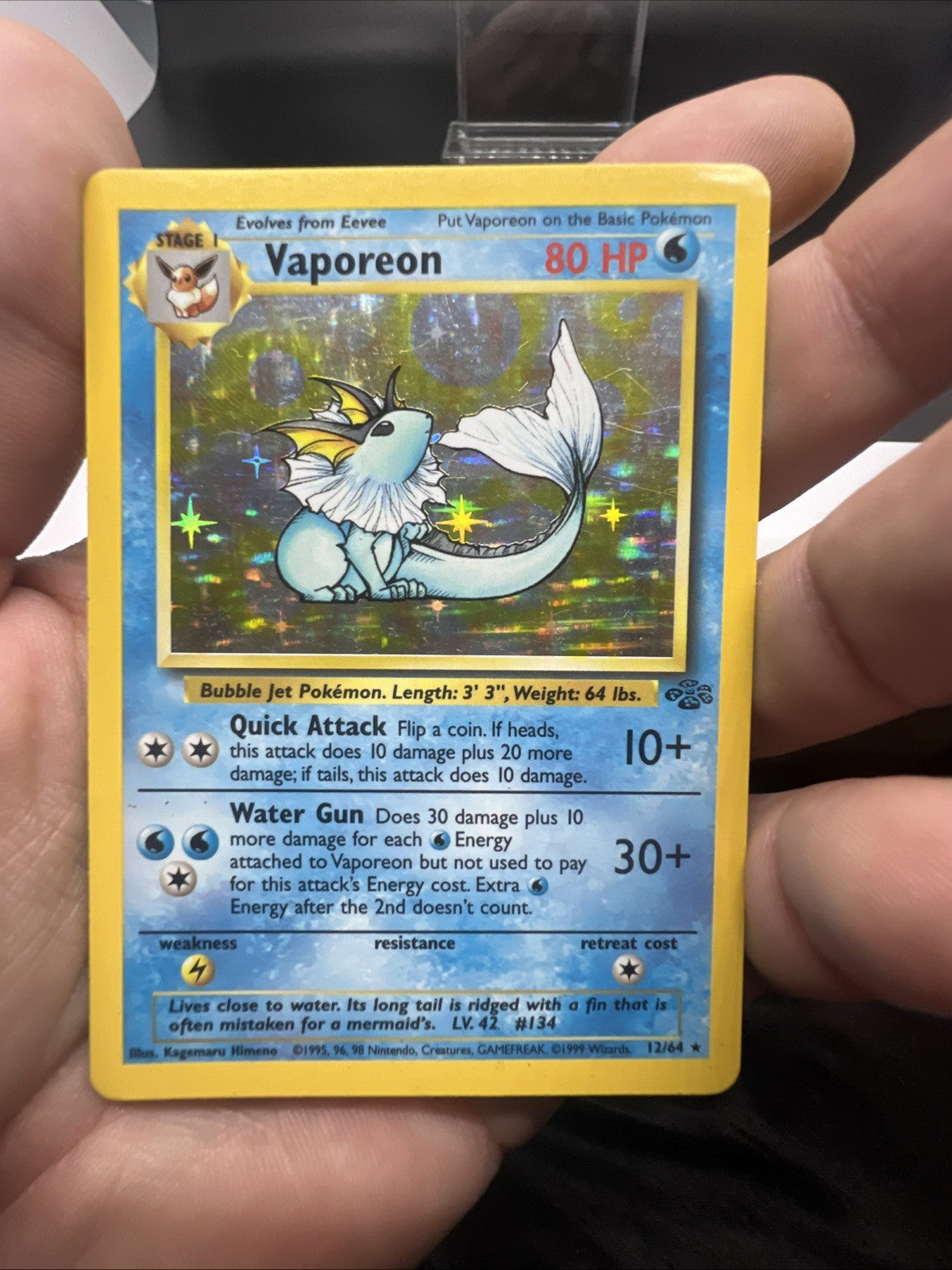 Pokemon Vaporeon 12/64 Jungle Holo - MOD PLAY