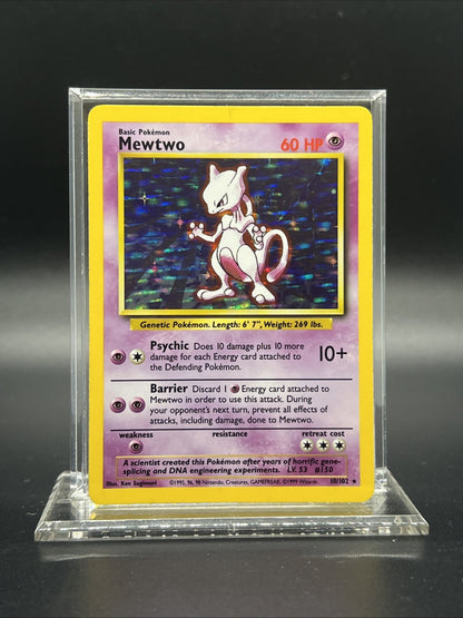 Pokemon Mewtwo 010/102 – Base Set – Holo Rare – Heavy Play