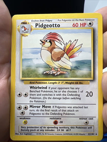 Pokemon Pidgeotto 022/102 Base Set Rare - MOD PLAY