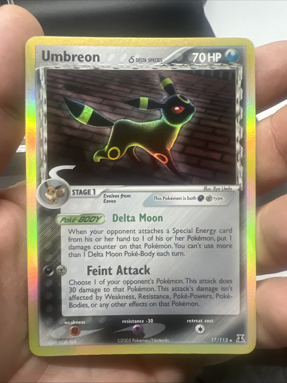 Pokemon Umbreon (Delta Species) 17/113 Delta Species Holo - LIGHT PLAY