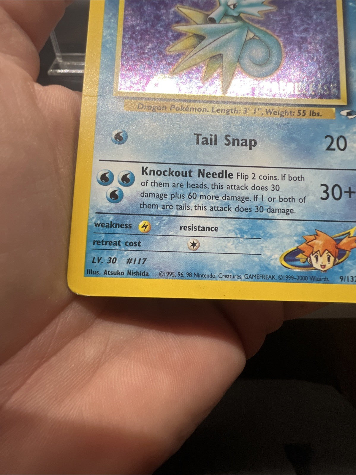 Pokemon Misty's Seadra Prerelease 009/132 Gym Heroes - HEAVY PLAY