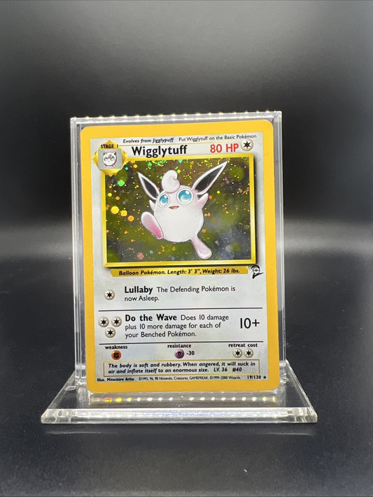 Pokemon Wigglytuff 019/130 Base Set 2 Holo - HEAVY PLAY