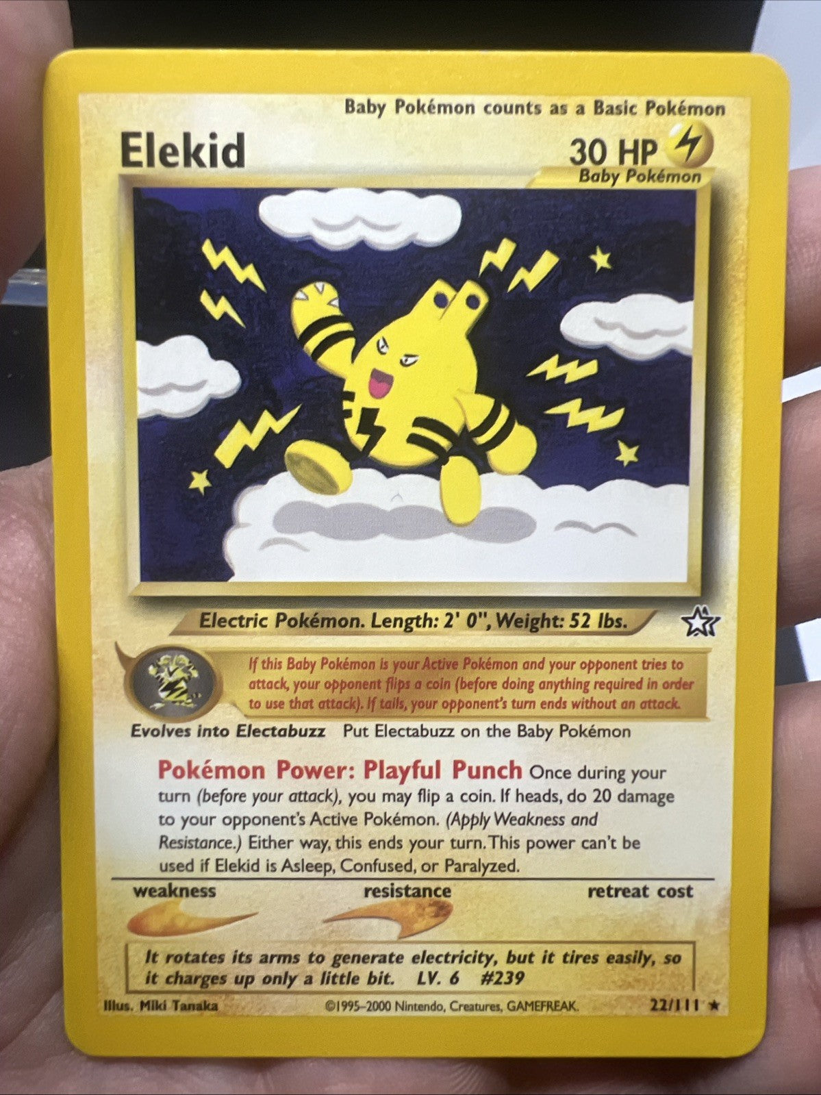 Pokemon Elekid 22/111 Neo Genesis Rare - LIGHT PLAY
