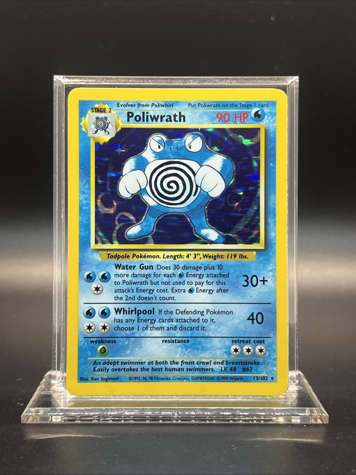 Poliwrath 013/102 – Base Set – Holo Rare – Light Play - Pokemon