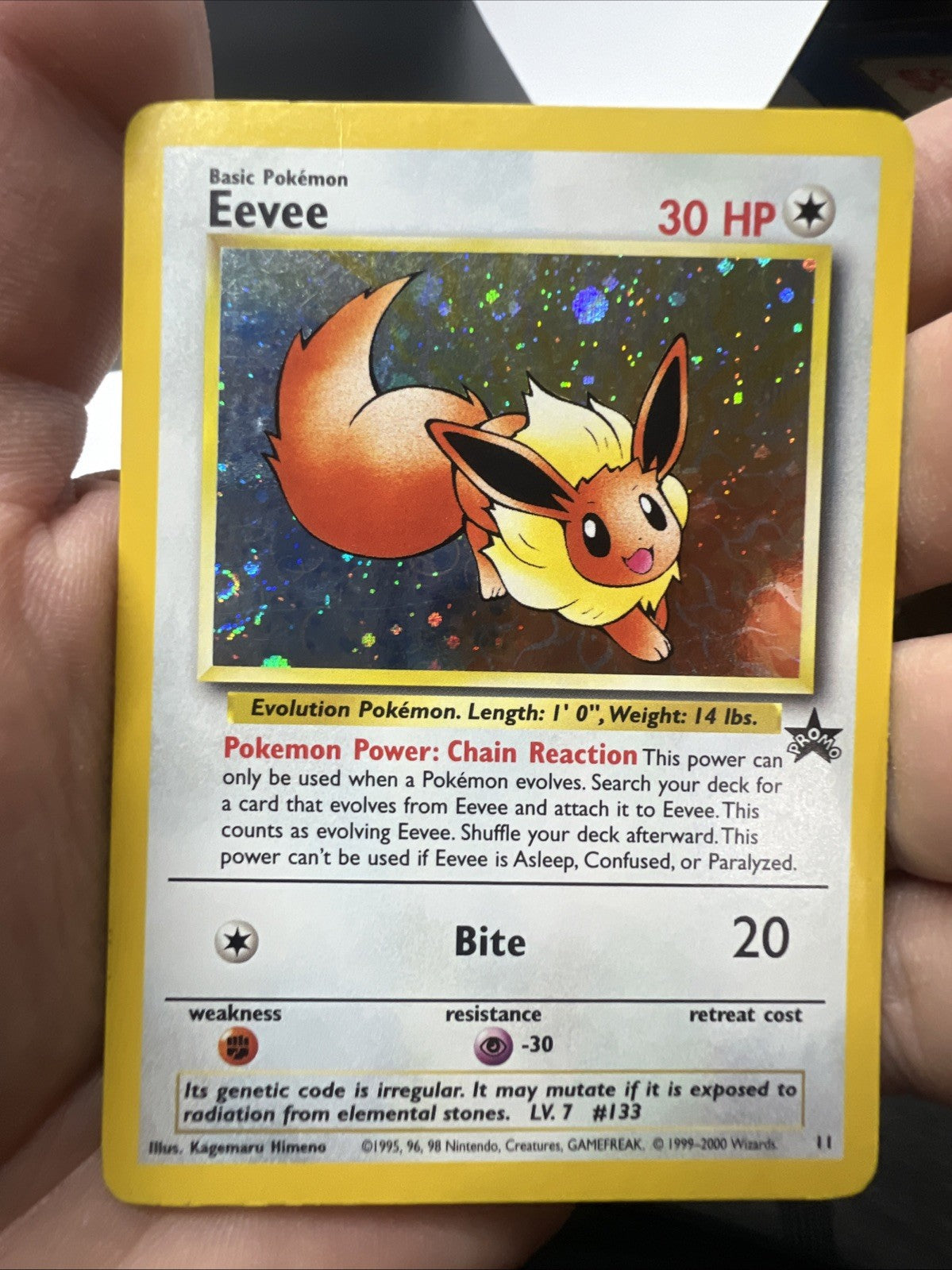 Eevee 11/53 – WOTC Promo – Holo – Heavy Play - Pokemon