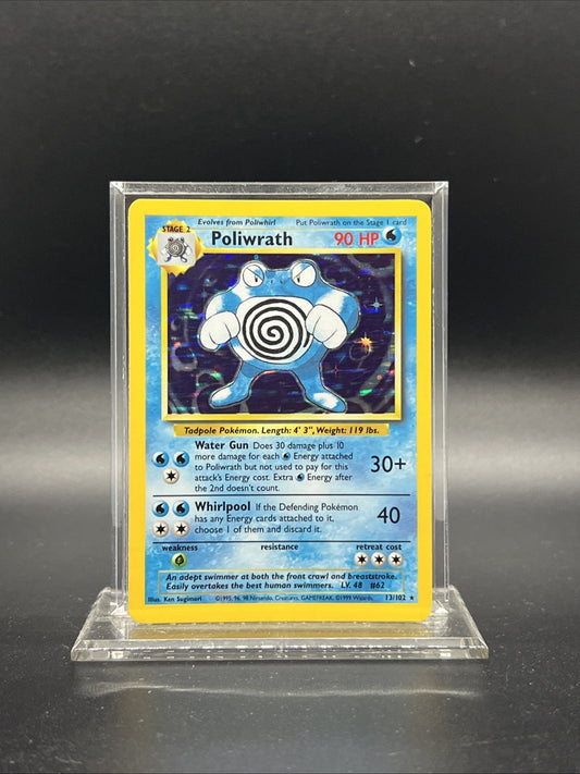 Poliwrath 13/102 Base Set Holo - LIGHT PLAY (B) - Pokemon
