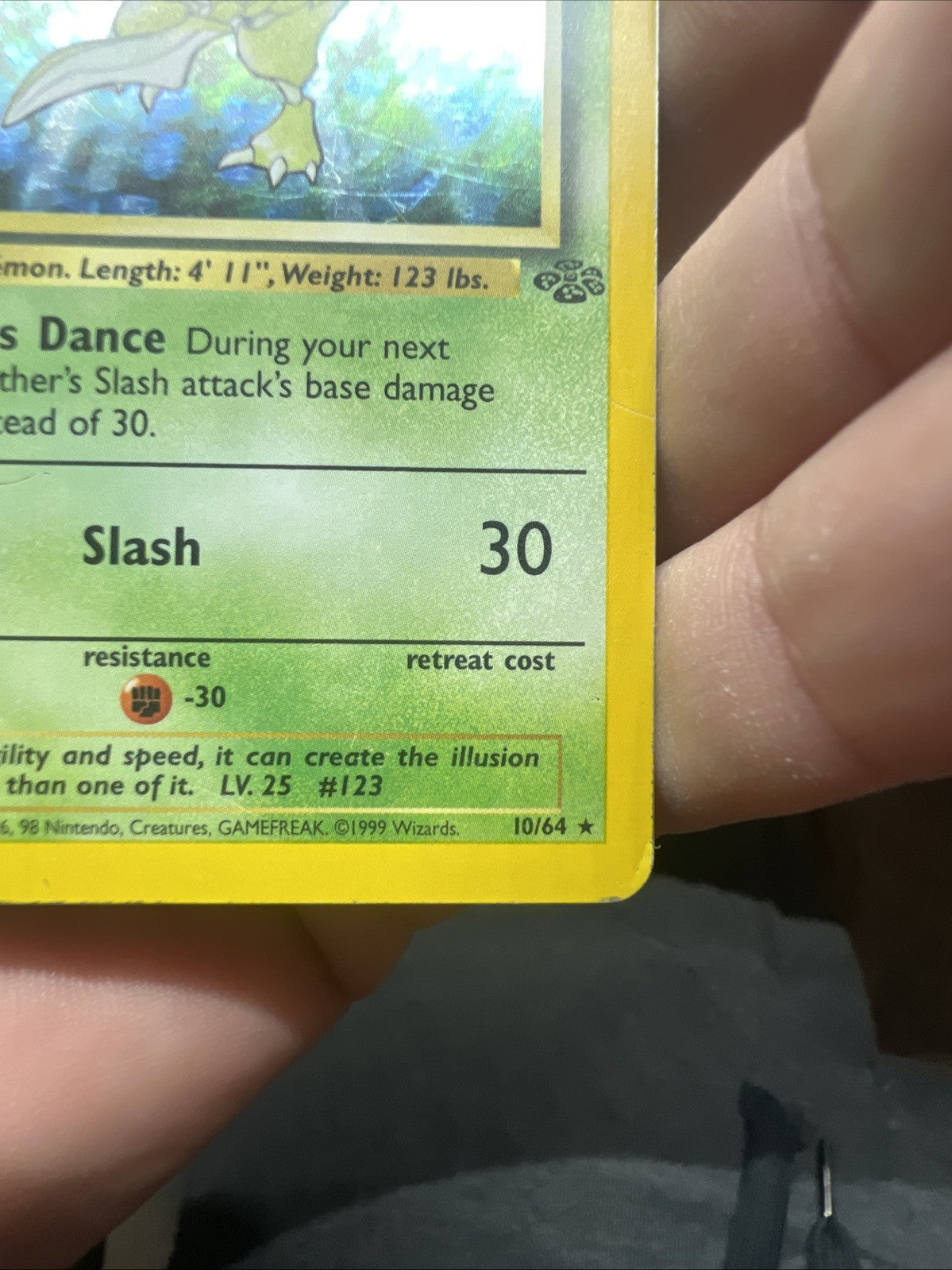 Pokemon Scyther 10/64 – Jungle – Holo Rare – Heavy Play