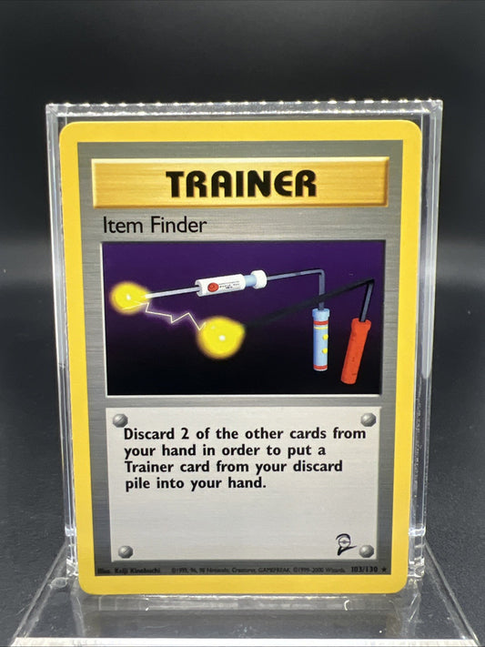 Pokemon Item Finder 103/130 Base Set 2 Rare Non Holo -MOD PLAY