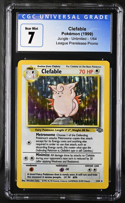 CGC 7 Prerelease Clefable #1 Jungle