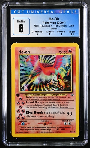 CGC 8 1st Edition Ho-oh #7 Neo Revelation