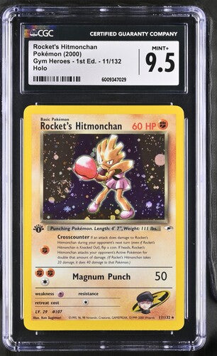 CGC 9.5 1st Edition Rocket's Hitmonchan #11 Gym Heroes