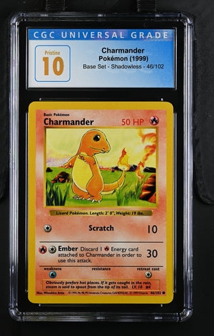 CGC Pristine 10 Shadowless Charmander #46 Base Set