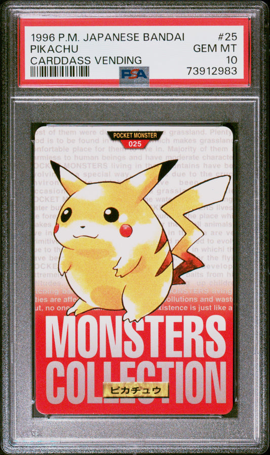 PSA 10 Pikachu Caddass Vending #25 (Red)