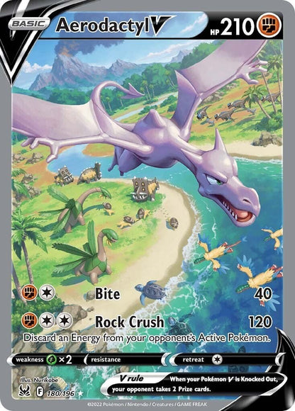 Pokemon Aerodactyl V 180/196 Sword & Shield Lost Origin - NEAR MINT