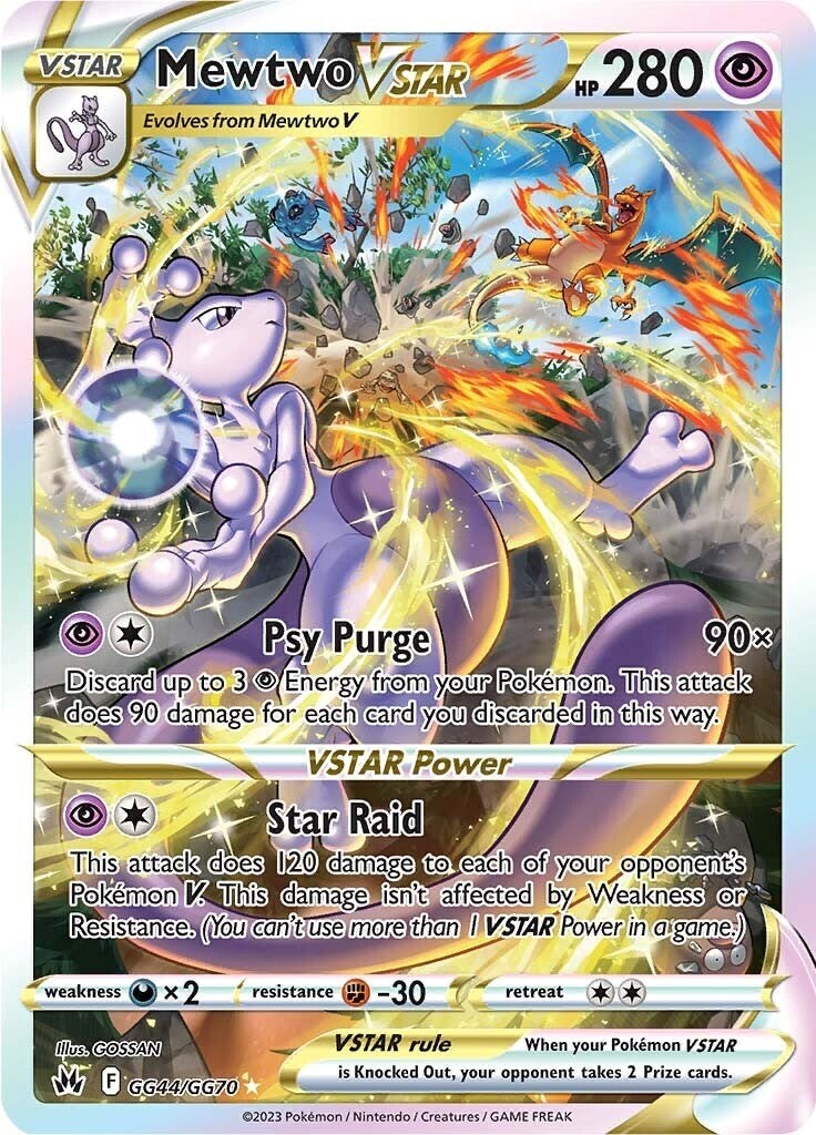 Pokemon Mewtwo VSTAR GG44/GG70 Crown Zenith: Galarian Gallery - NEAR MINT